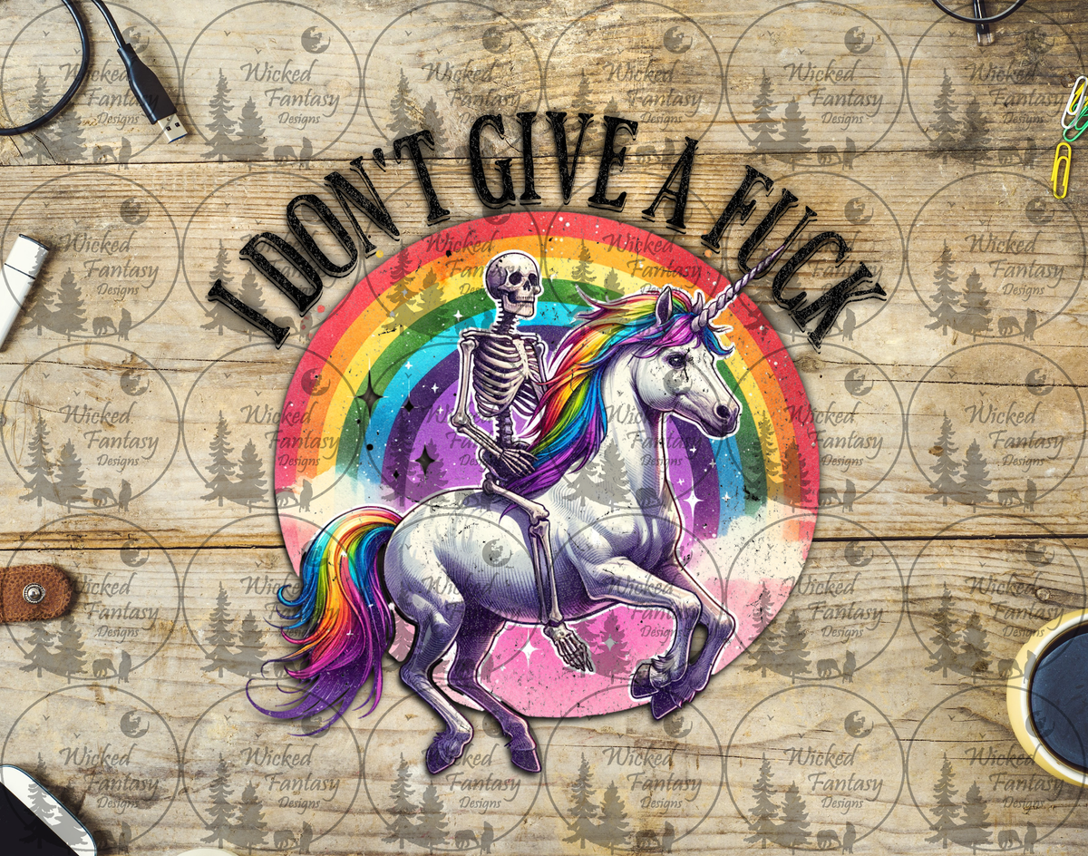 UVDTF I Don't Give a F*ck Skellie Unicorn