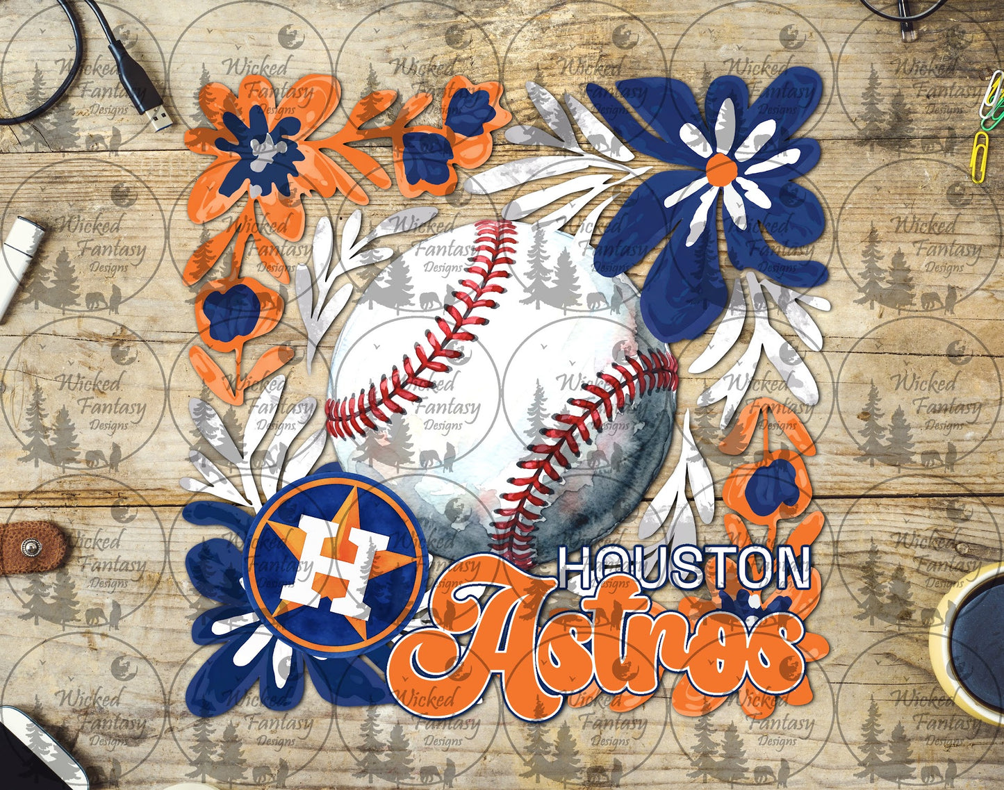 UVDTF Baseball Floral Astro