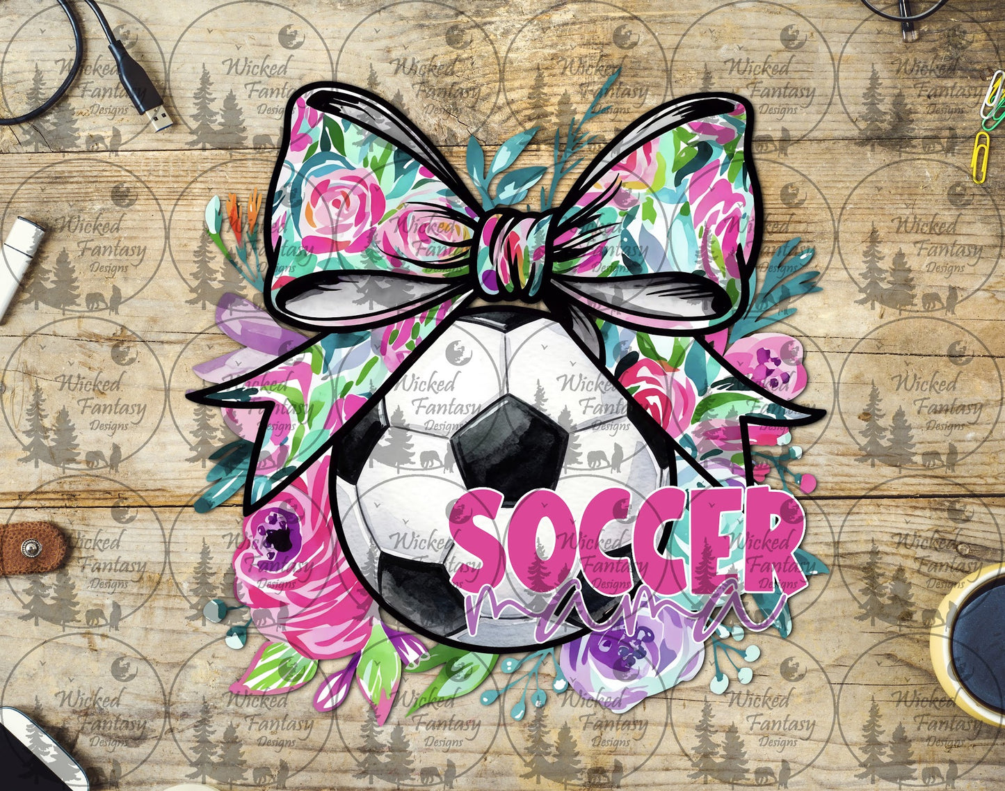 UVDTF Soccer Mama Floral Bow