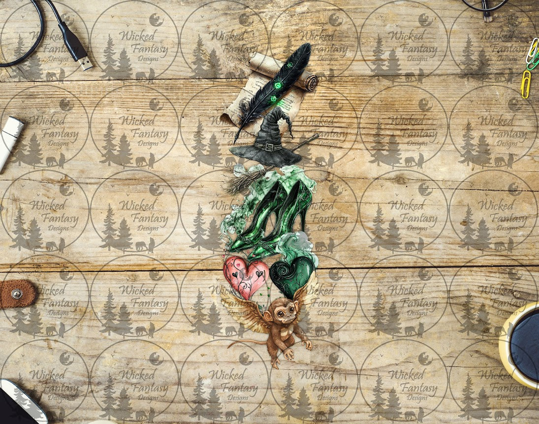 UVDTF Green Witch Pen Wrap Bookmark Bundle