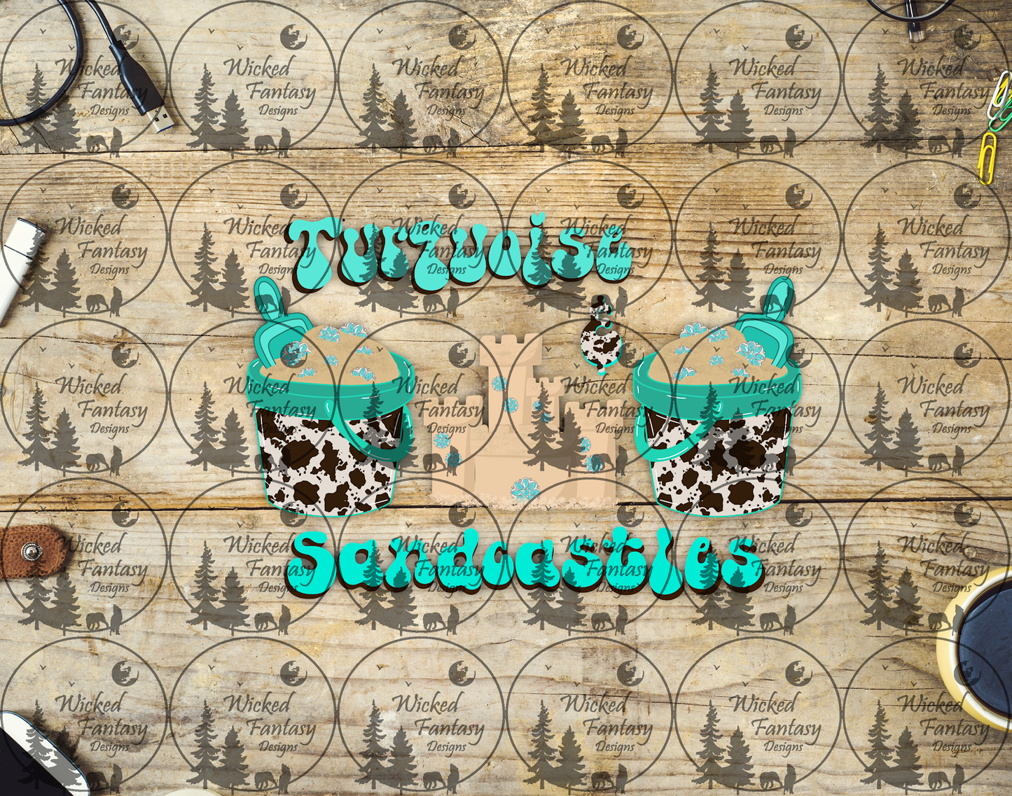UVDTF Turquoise and Sandcastles