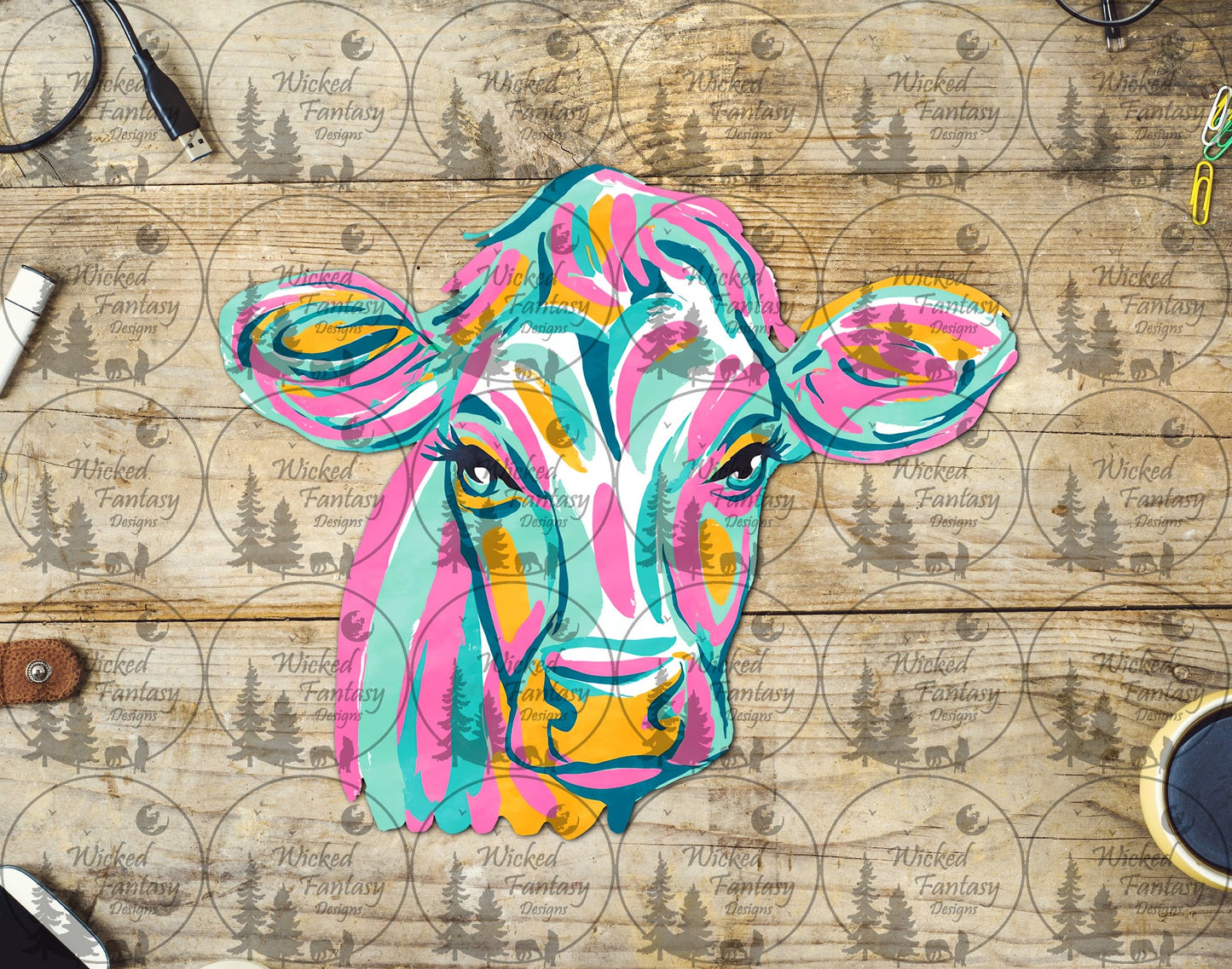 UVDTF Brushstroke Cow