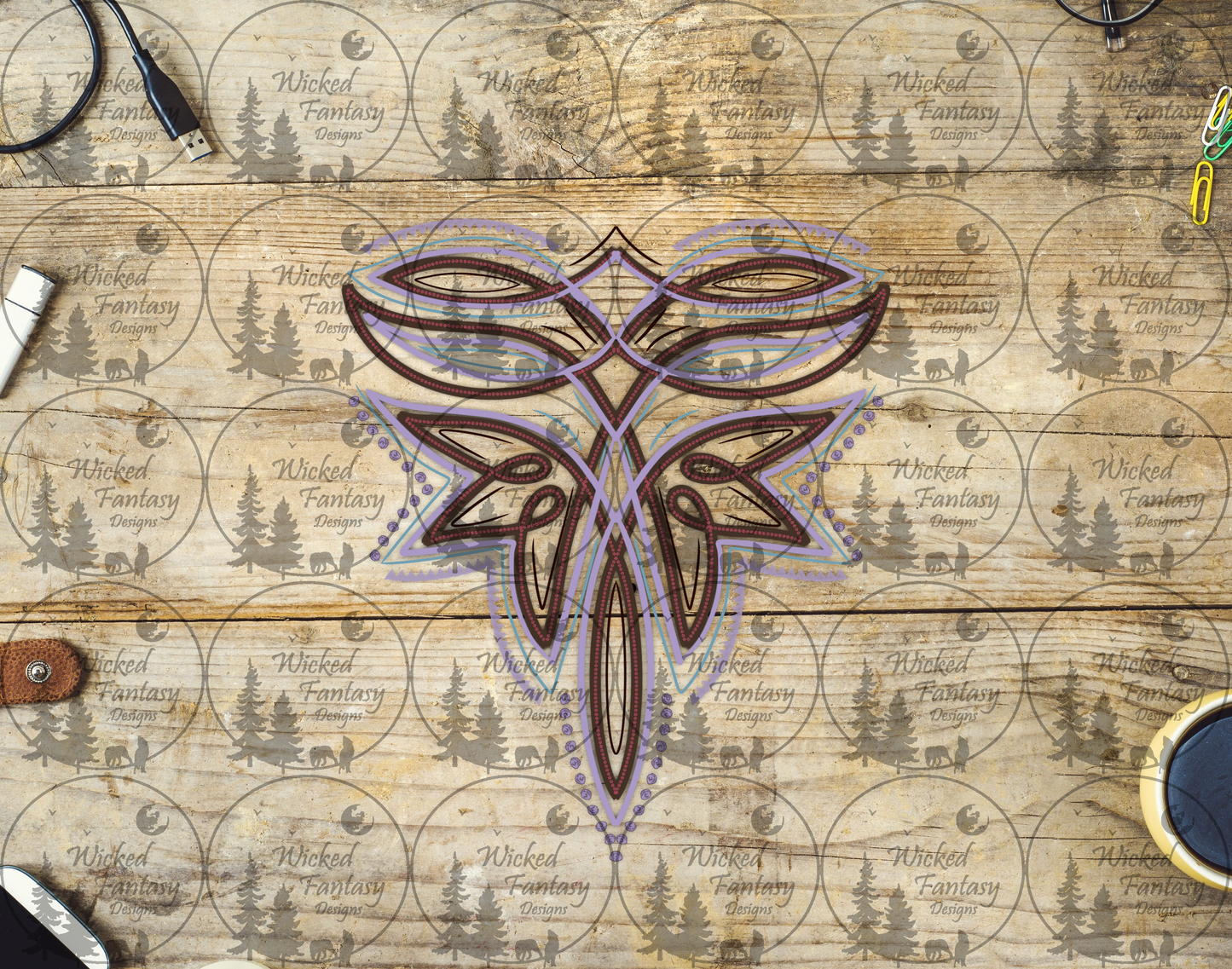 UVDTF Chocolate and Lavender Boot Stitch