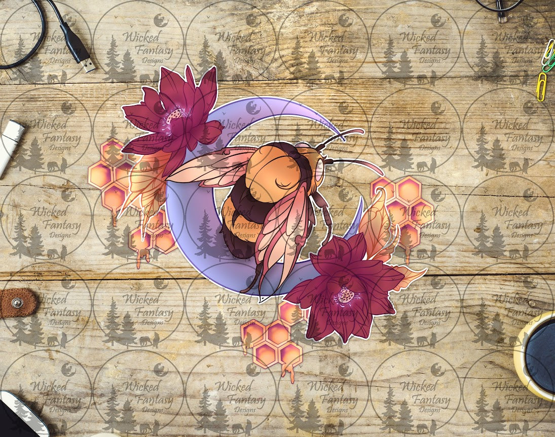 UVDTF Bee and Pastel Crescent Moon