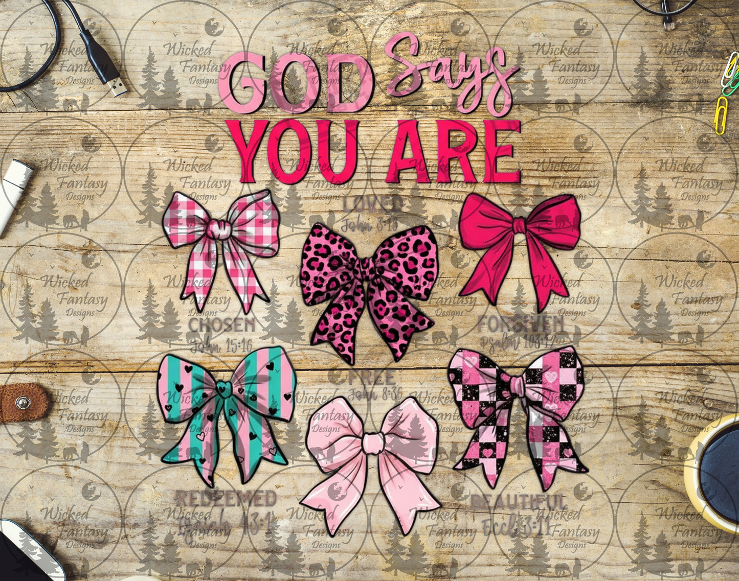 UVDTF God Says You Are Pink Bows
