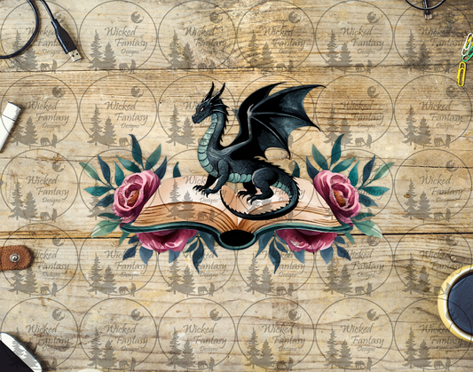 UVDTF Dragon on Open Book