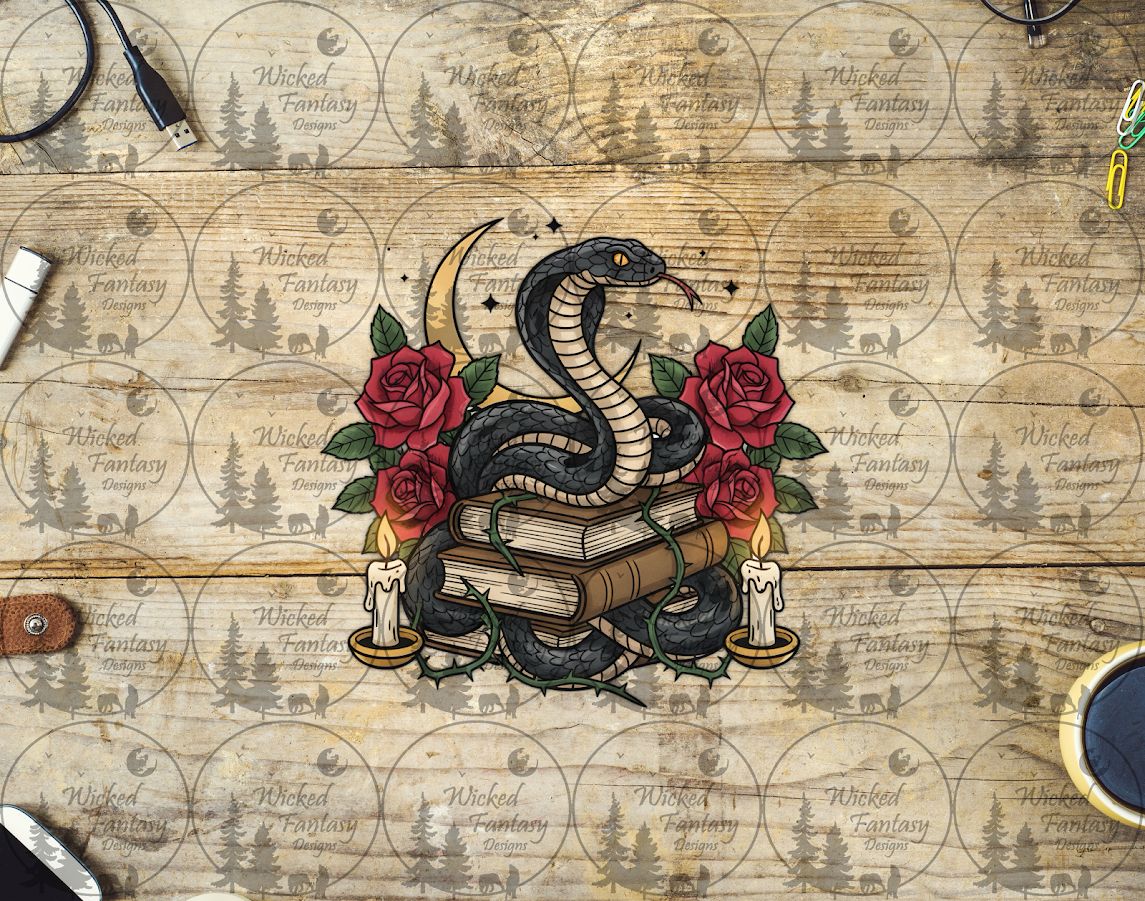 UVDTF Cobra Snake on Stack of Books