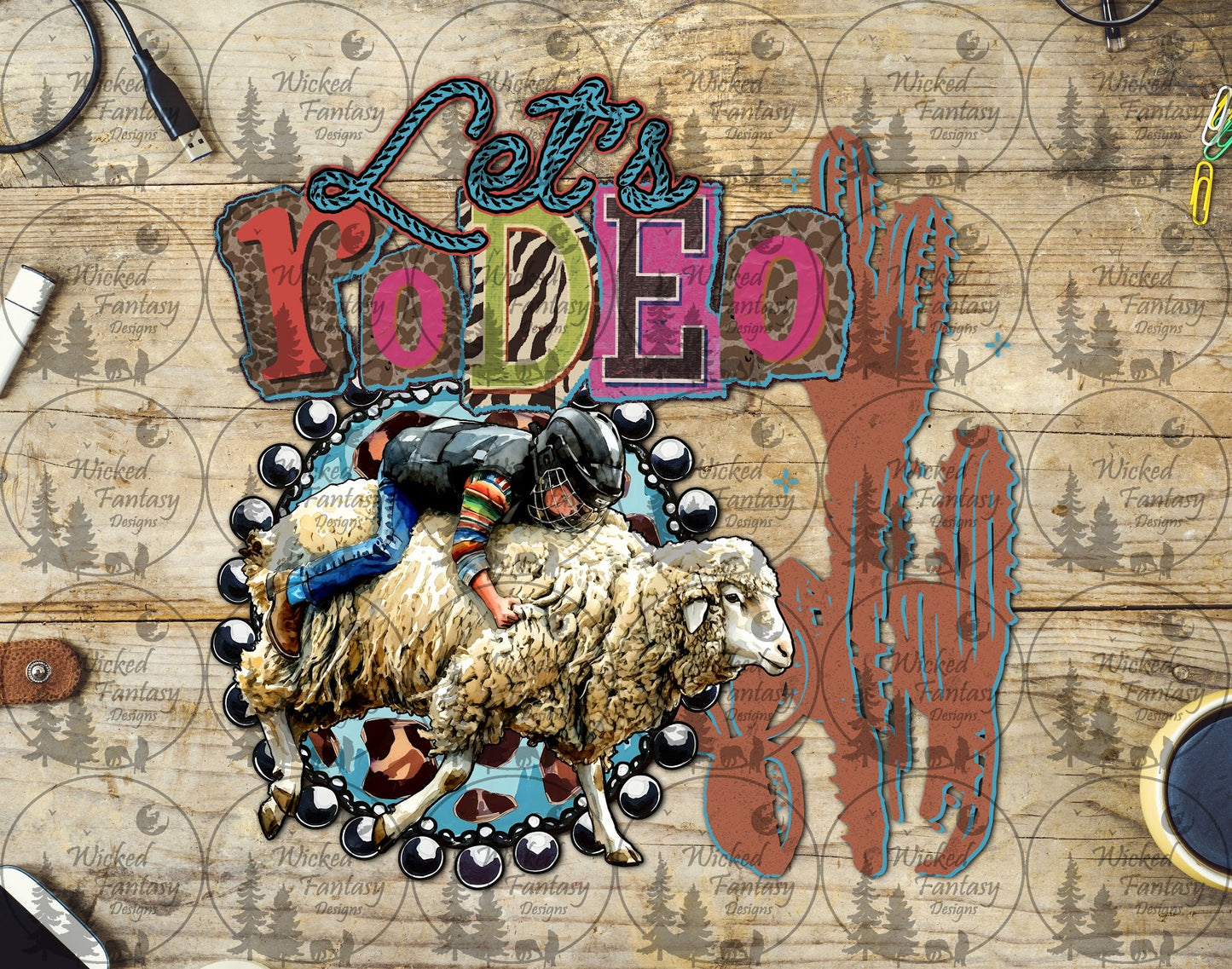 UVDTF Lets Rodeo Mutton Busting Concho and Cactus