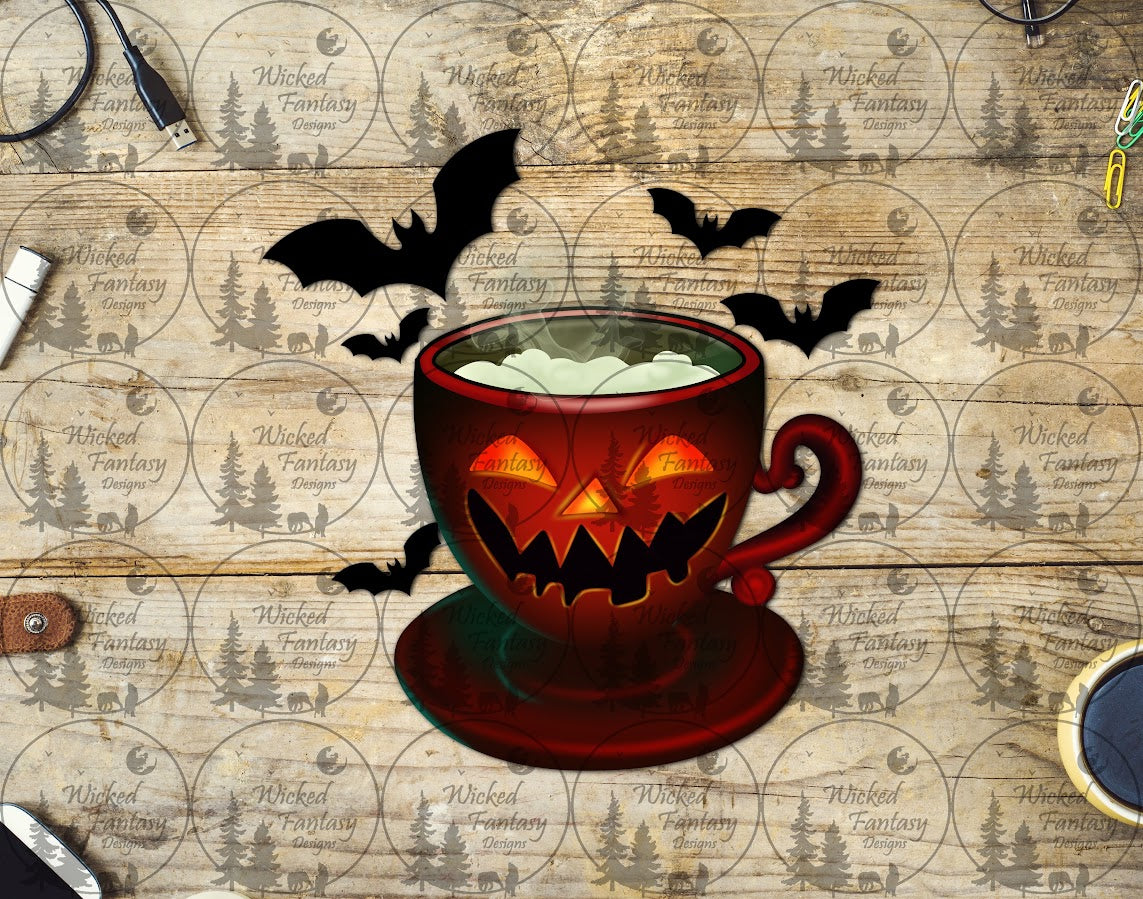 UVDTF Jack O Lantern Coffee Mug and Bats