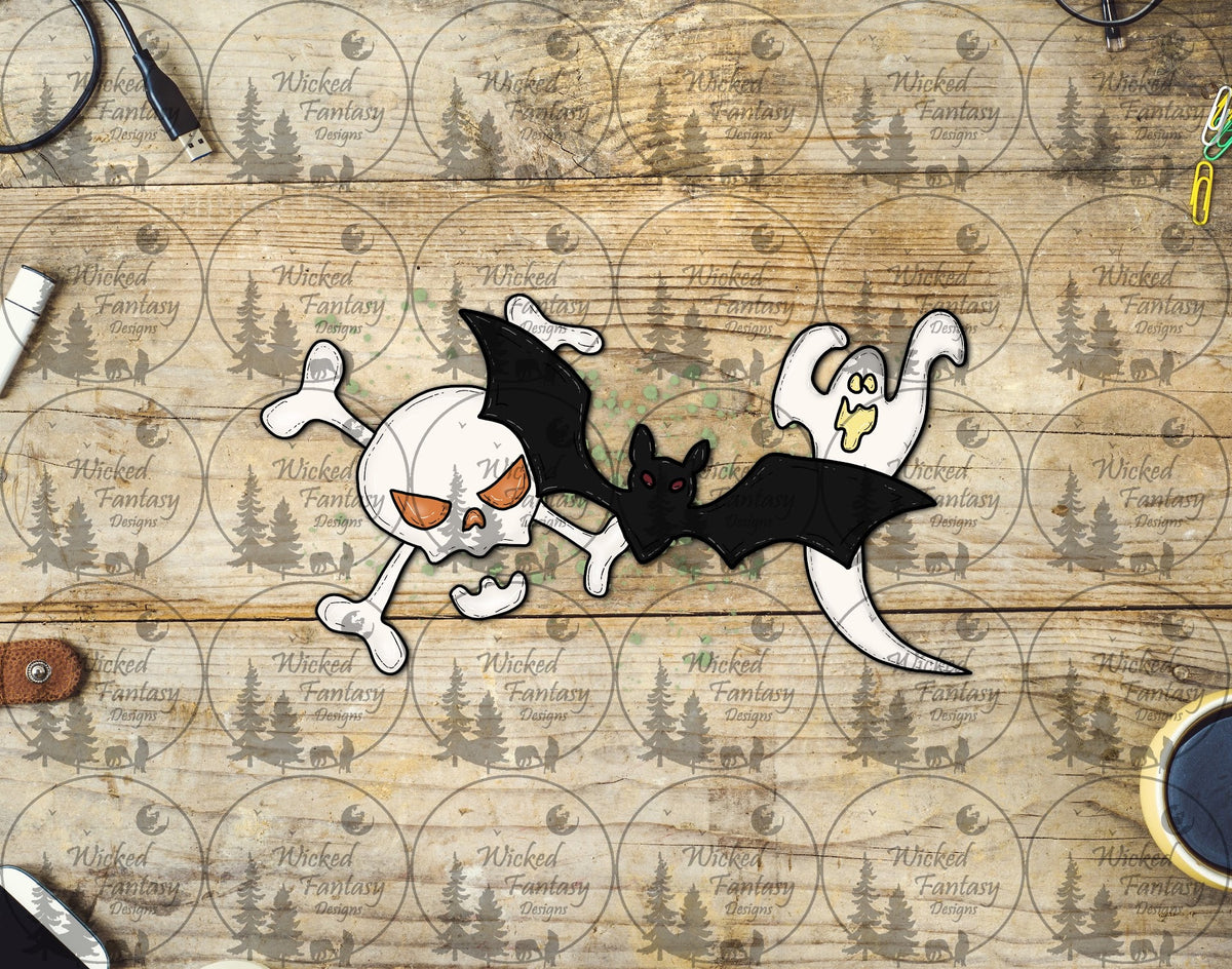 UVDTF Bat Ghost and Skull