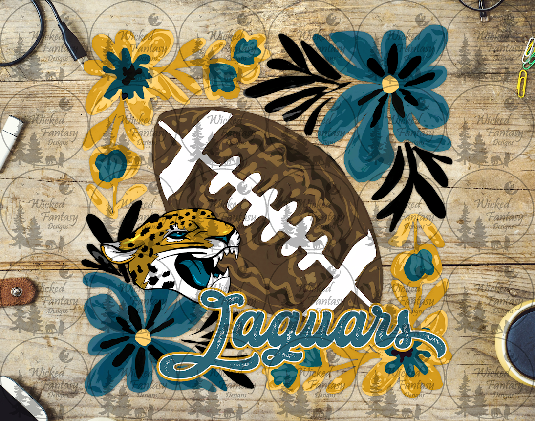 UVDTF Floral Football Jaguars