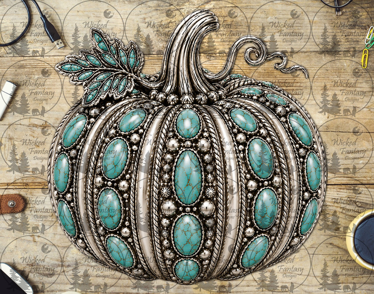 UVDTF Turquoise and Silver Pumpkin