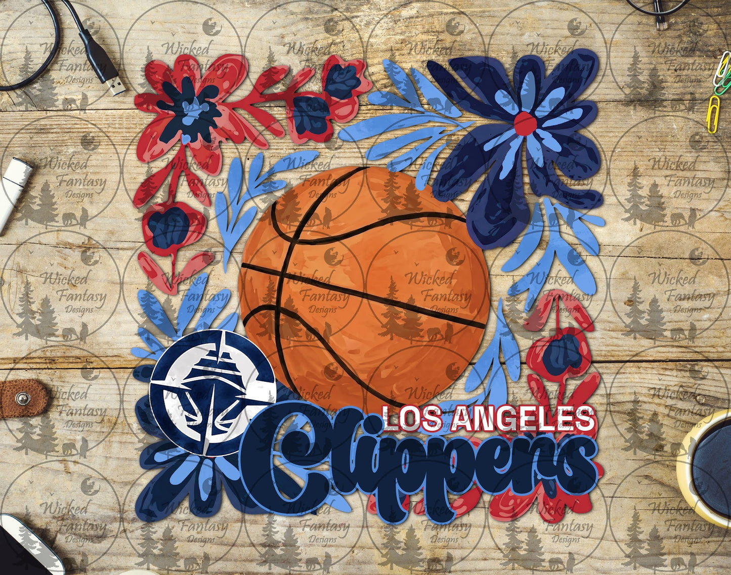 UVDTF Basketball Floral Clipper