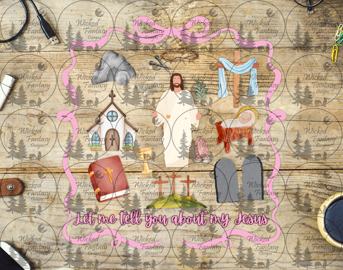 UVDTF Let e Tell You About My Jesus 6x7" Element Bow Border