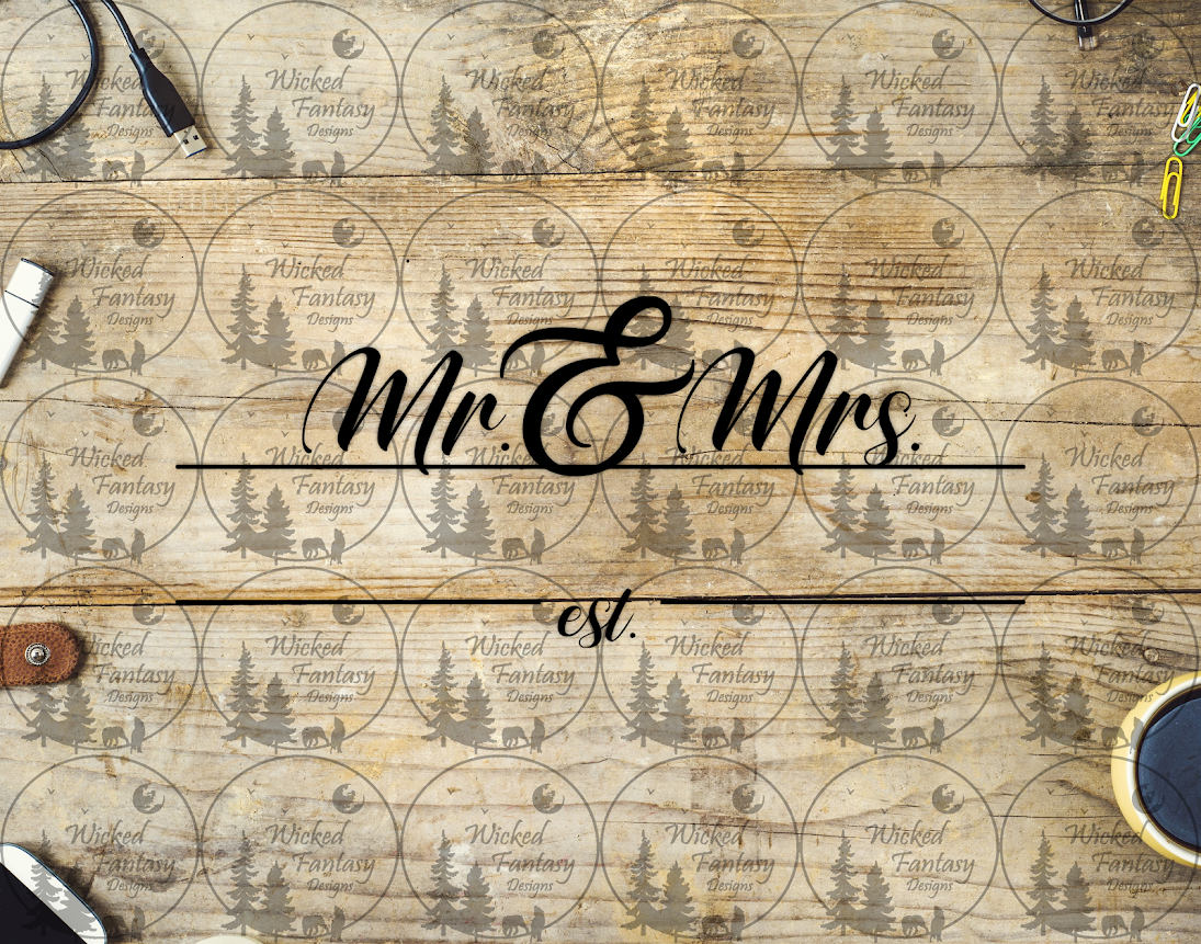 UVDTF Mr & Mrs Monogram Est