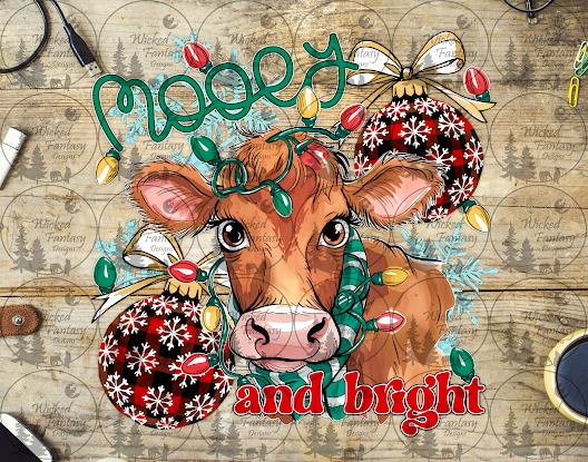 UVDTF Mooey and Bright Christmas Cow