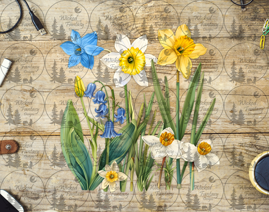 UVDTF Daffodils and Bluebells