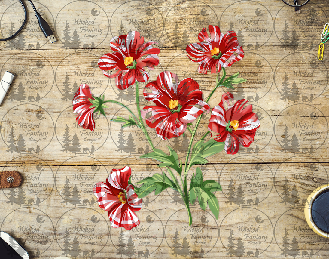 UVDTF Gingham Plaid Flowers