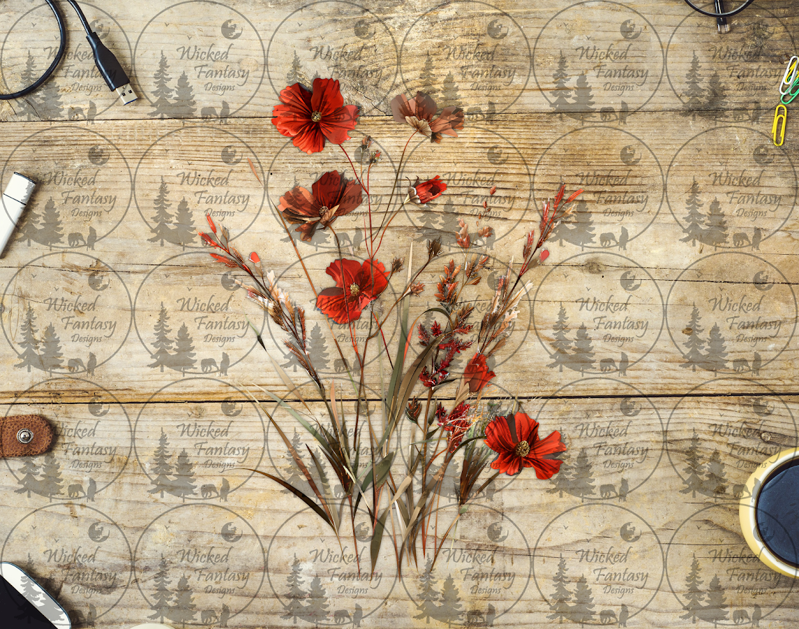 UVDTF Red Wildflowers – Wicked Fantasy Designs