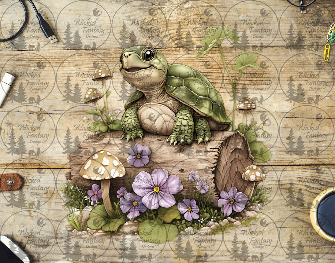 UVDTF Cute Turtle on Log