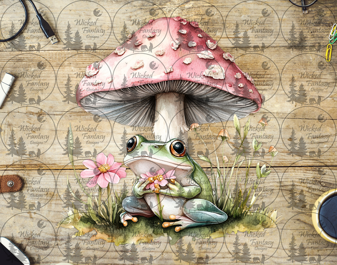 UVDTF Frog under Mushroom