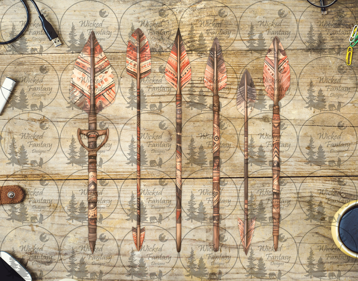 UVDTF Arrows with Orange and Tan Fletching