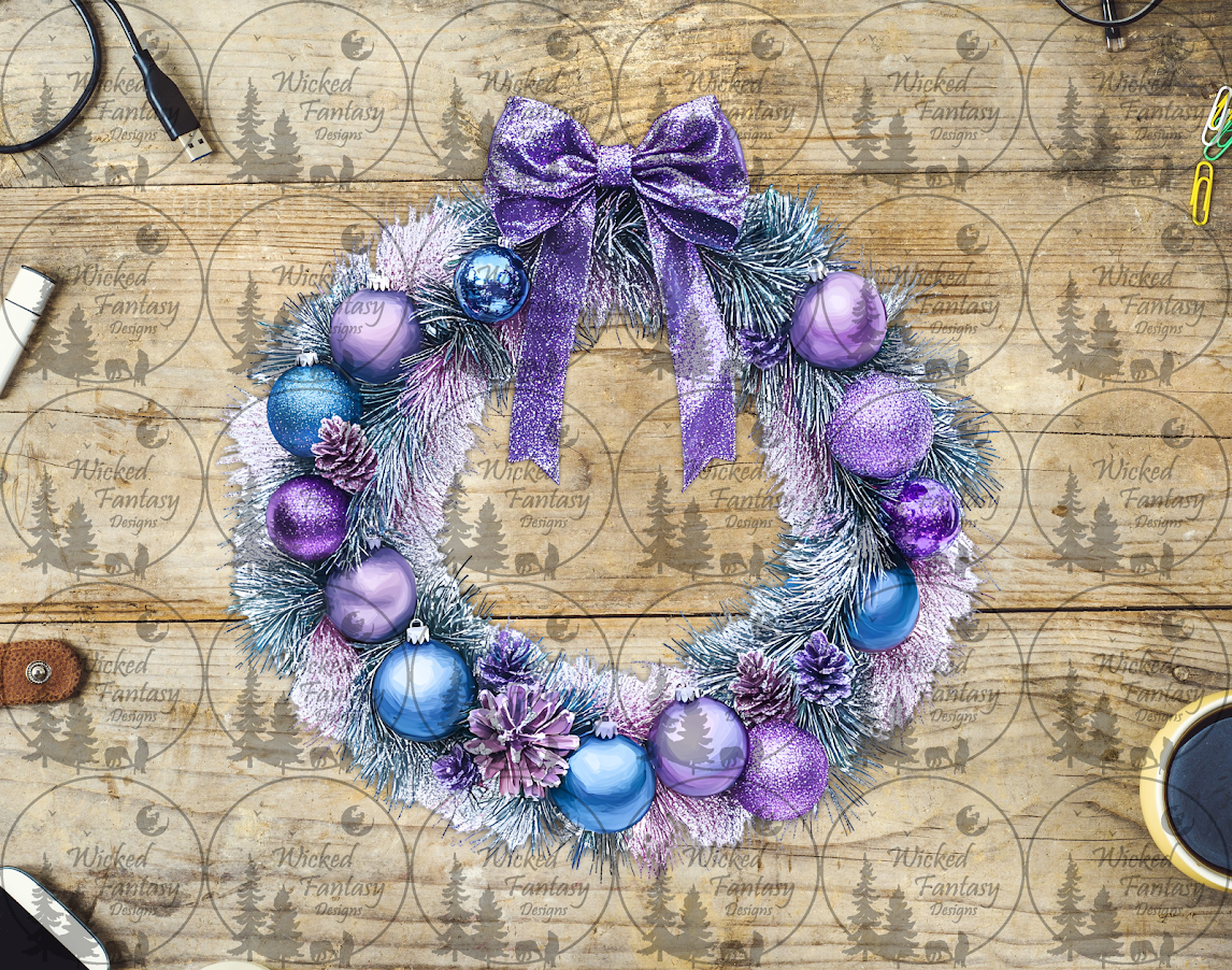 UVDTF Purple Christmas Wreath