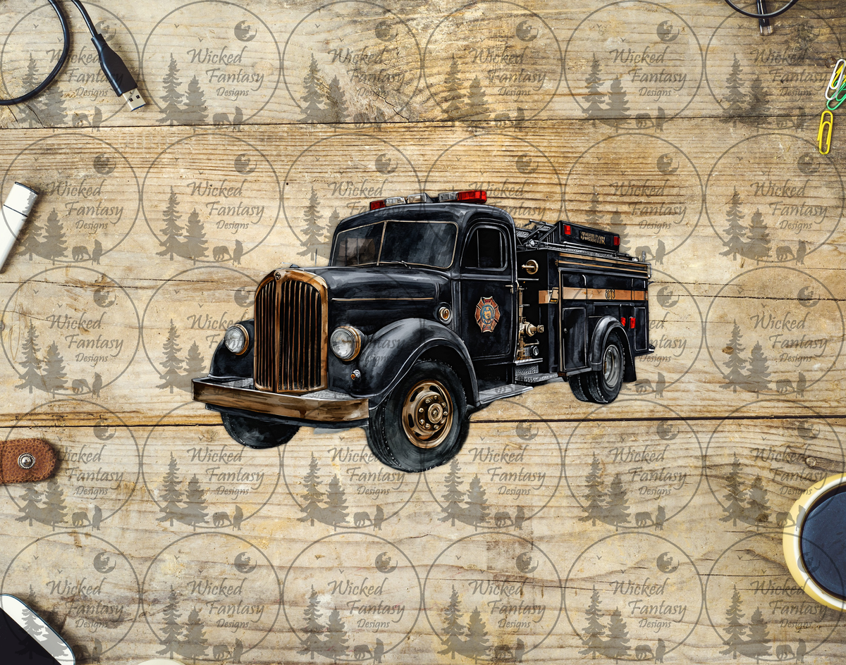 UVDTF Vintage Fire Truck