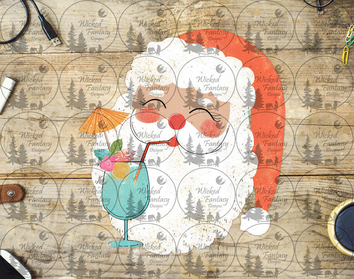 UVDTF Happy Santa with Tropical Drink