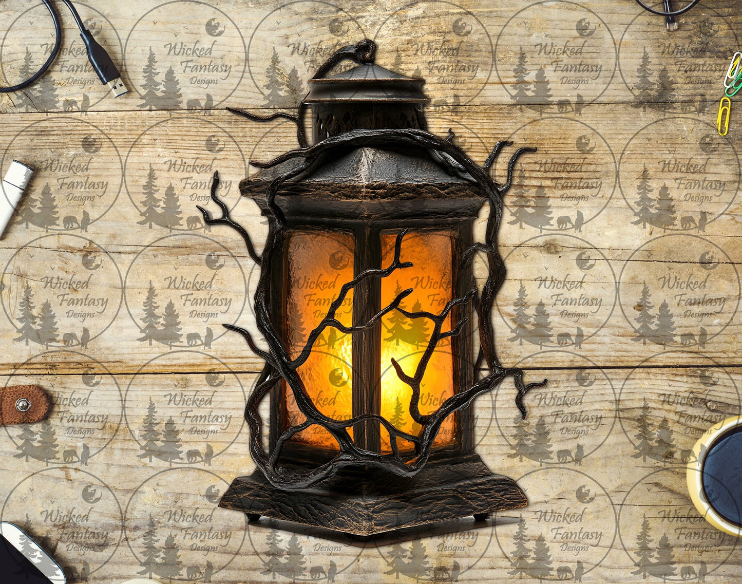 UVDTF Glowing Lantern and Vines