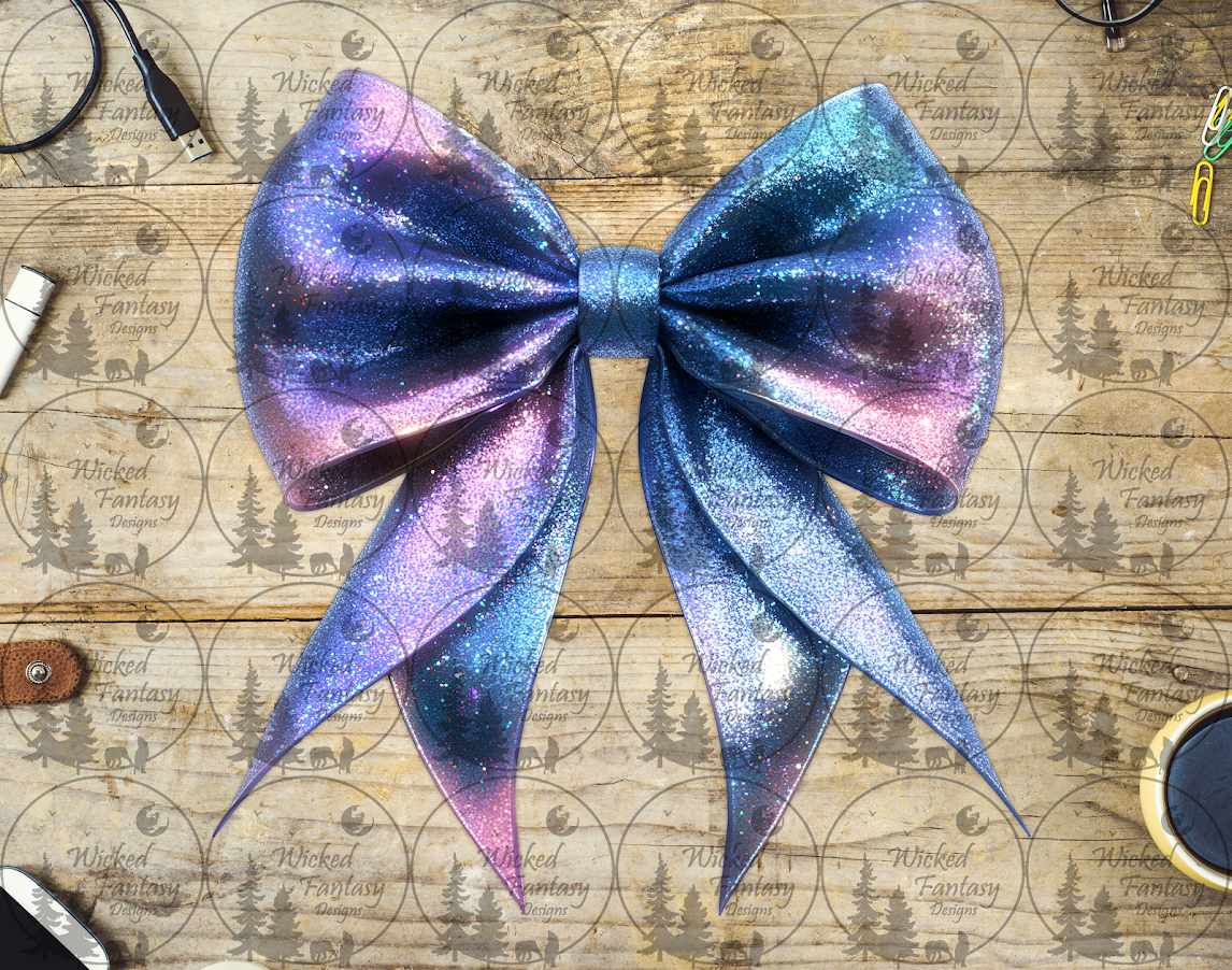 UVDTF Purple and Blue Gradient Bow