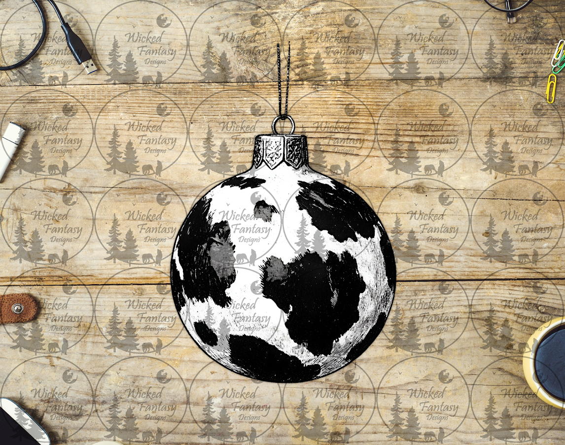 UVDTF Cow Print Ornament