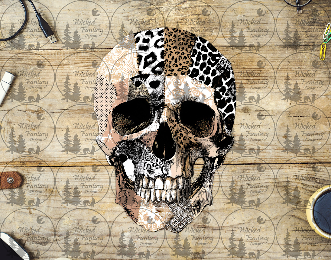 UVDTF Patchwork Leopard Skull
