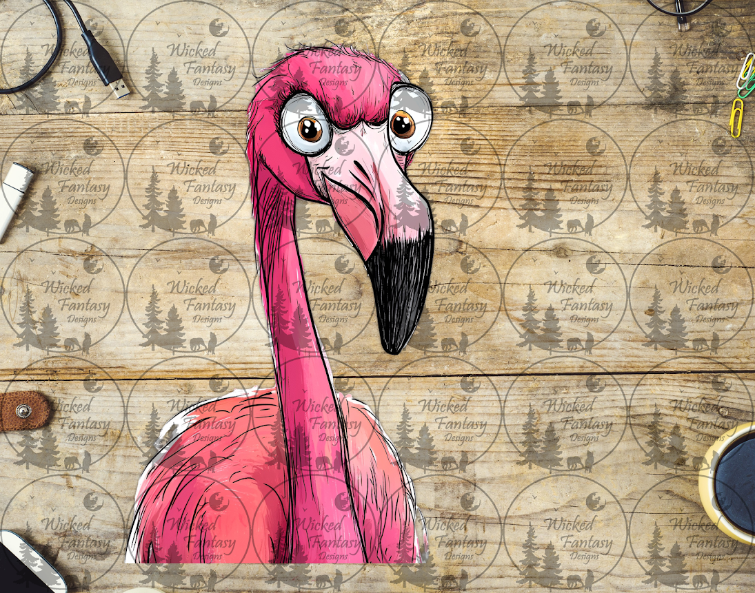 UVDTF Flamingo Close Up