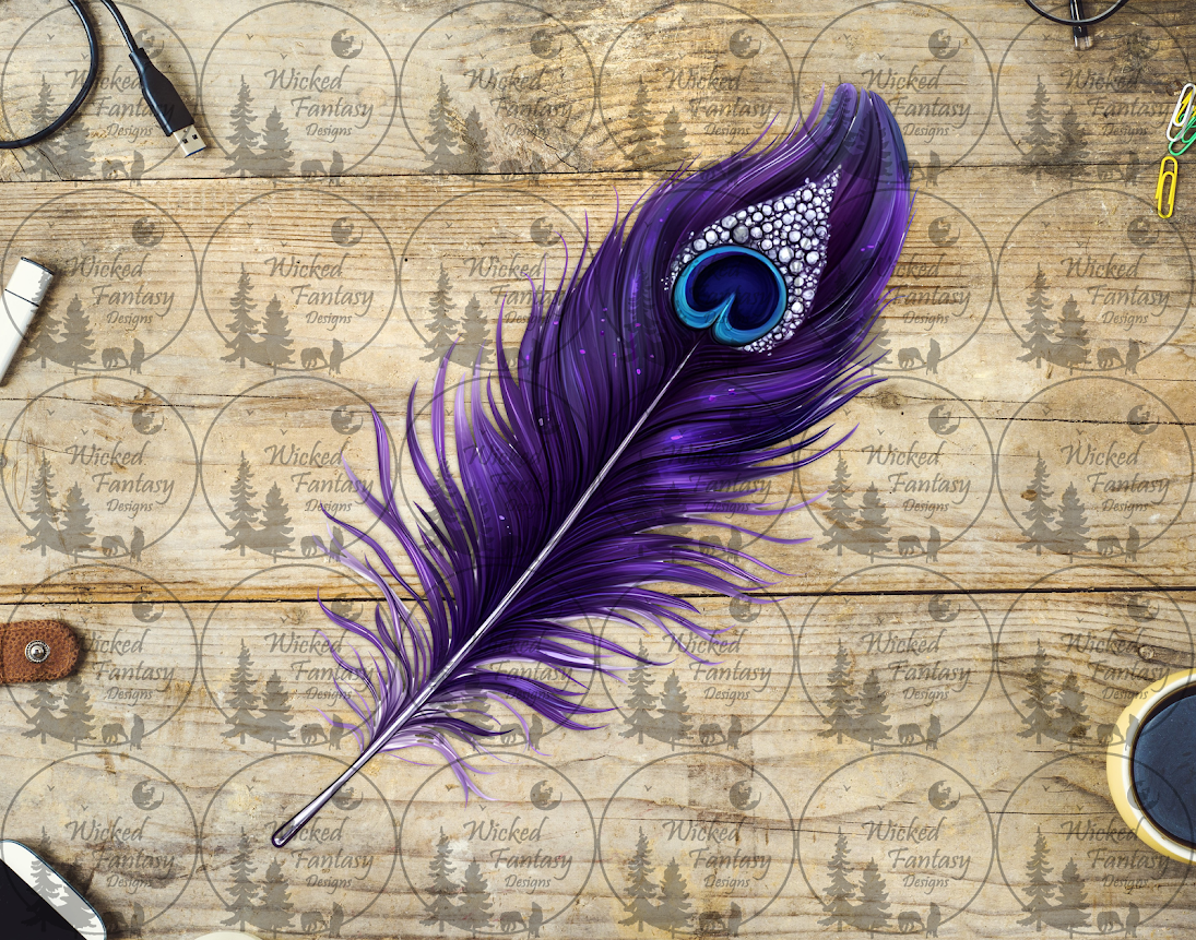 UVDTF Purple Peacock Feather