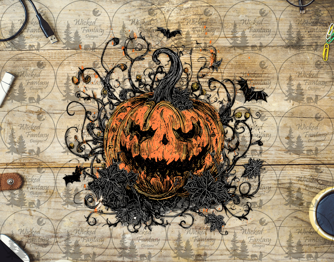UVDTF Creepy Jack O Lantern in Vines