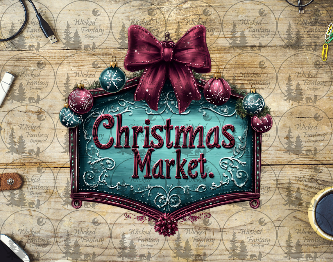 UVDTF Christmas Market Sign