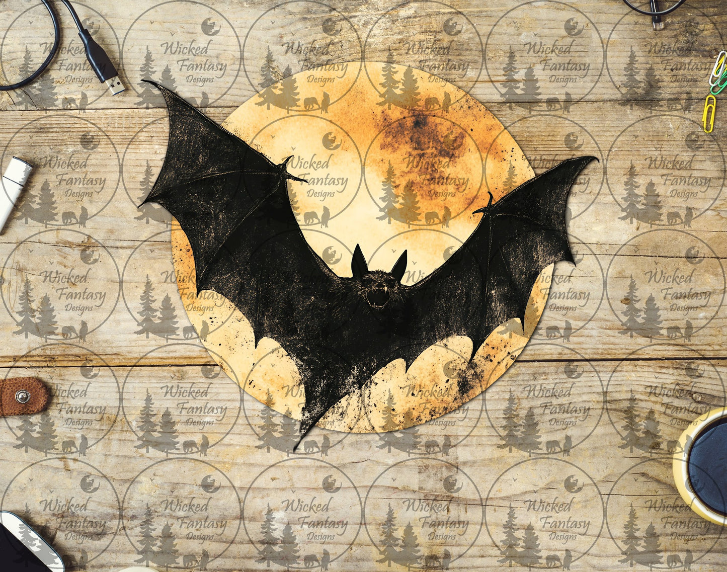 UVDTF Bat in Moonlight