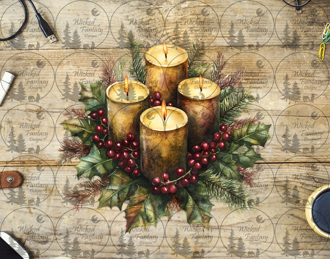 UVDTF Pillar Candles and Holly