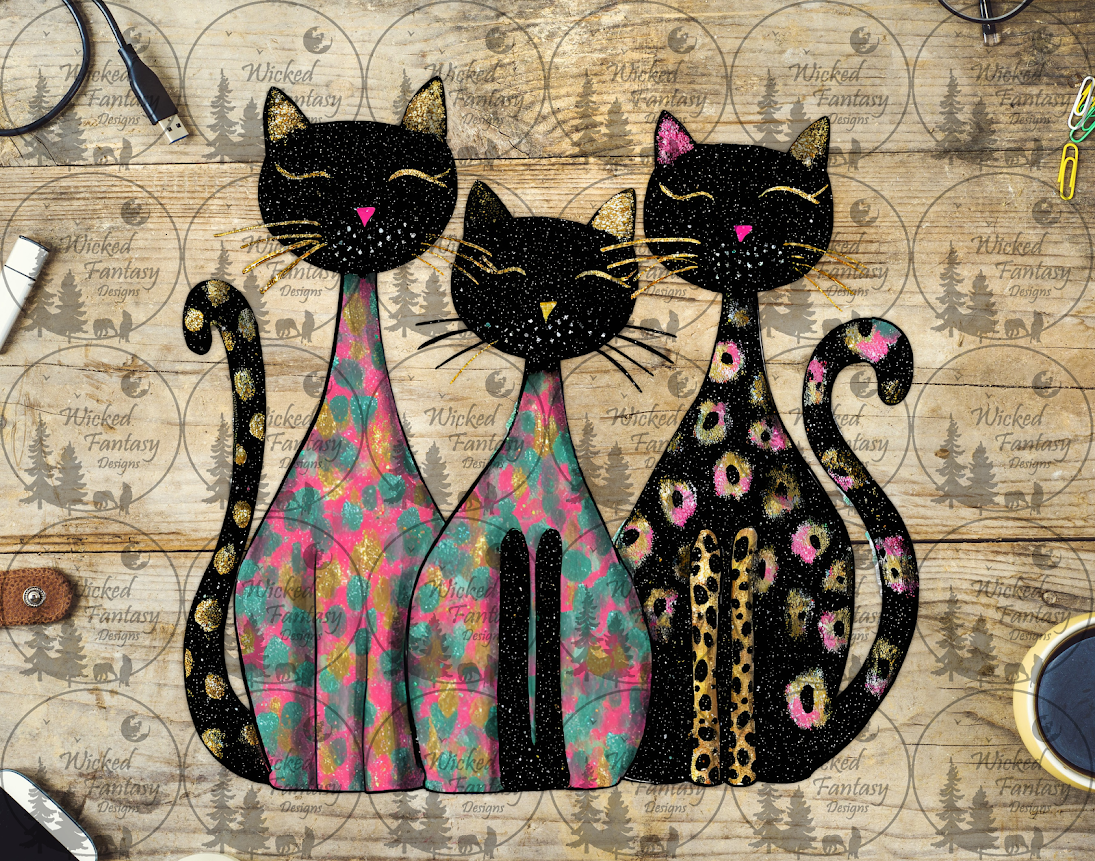 UVDTF Three Polka Dot Cats