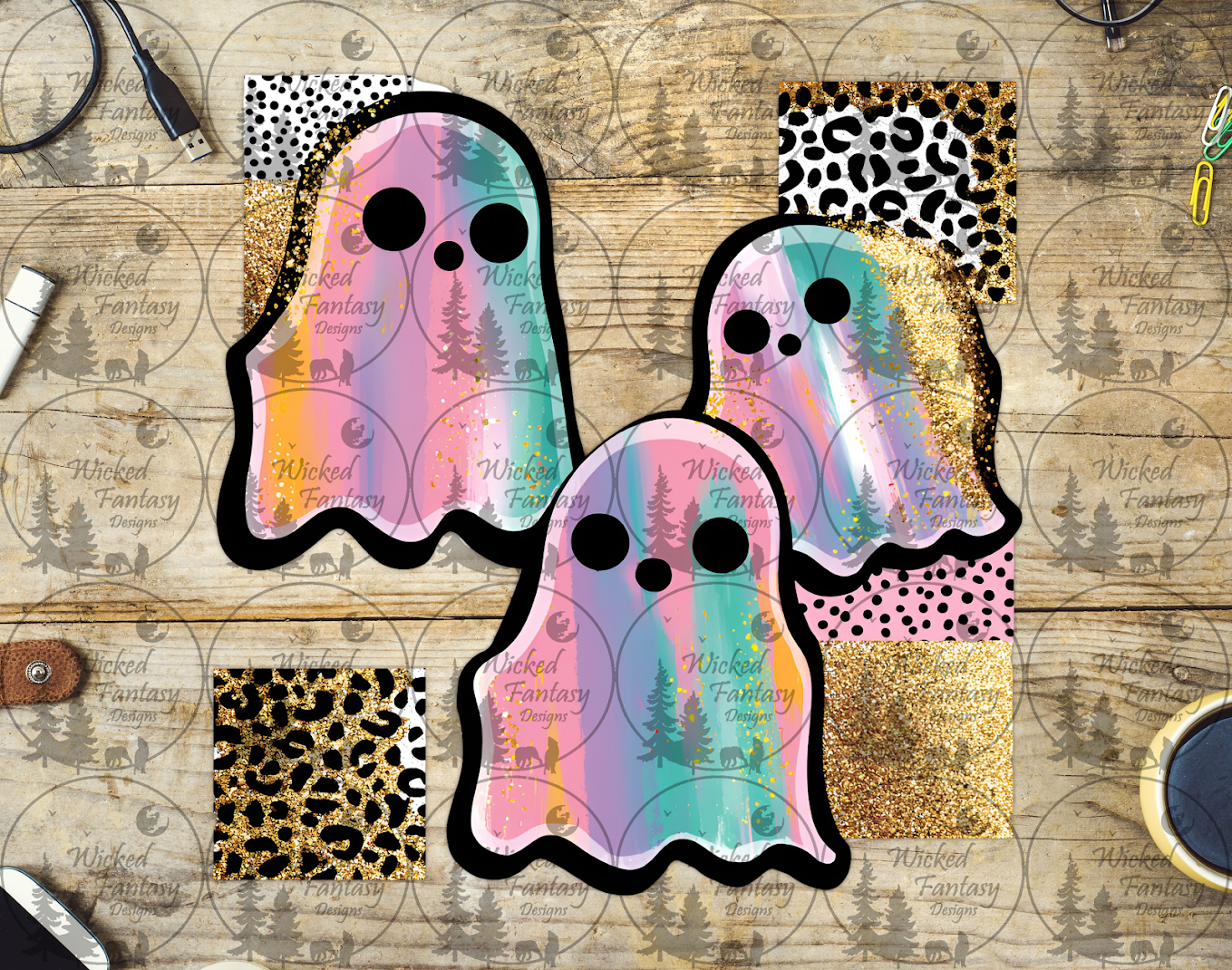 UVDTF Pastel Ghosts and Leopard Squares