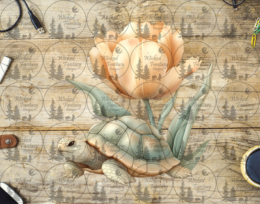 UVDTF Small Turtle with Tulip