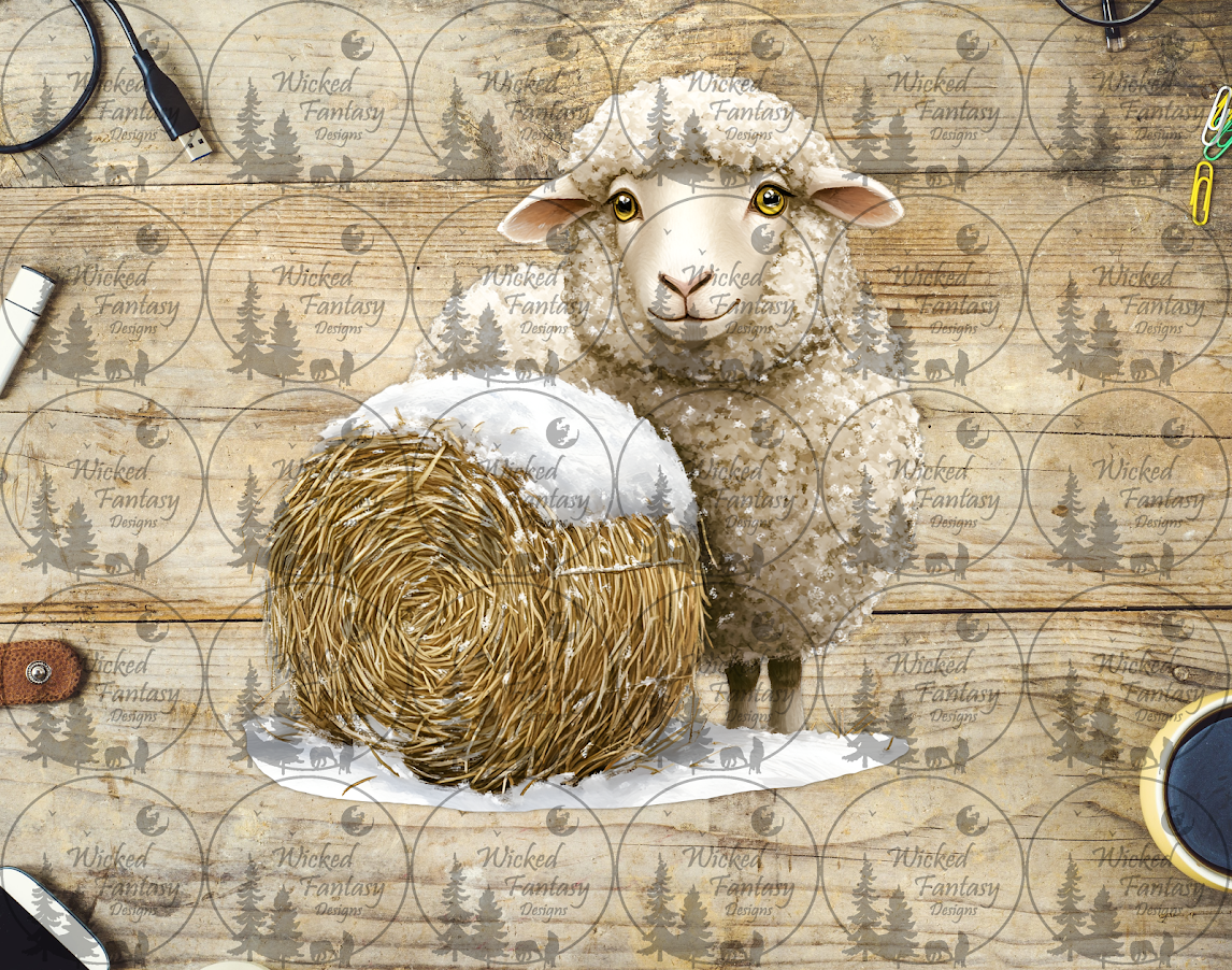 UVDTF Sheep and Round Bale