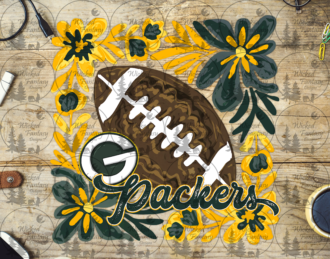 UVDTF Floral Football Packers