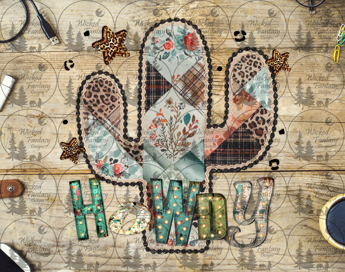 UVDTF Howdy Patchwork Cactus