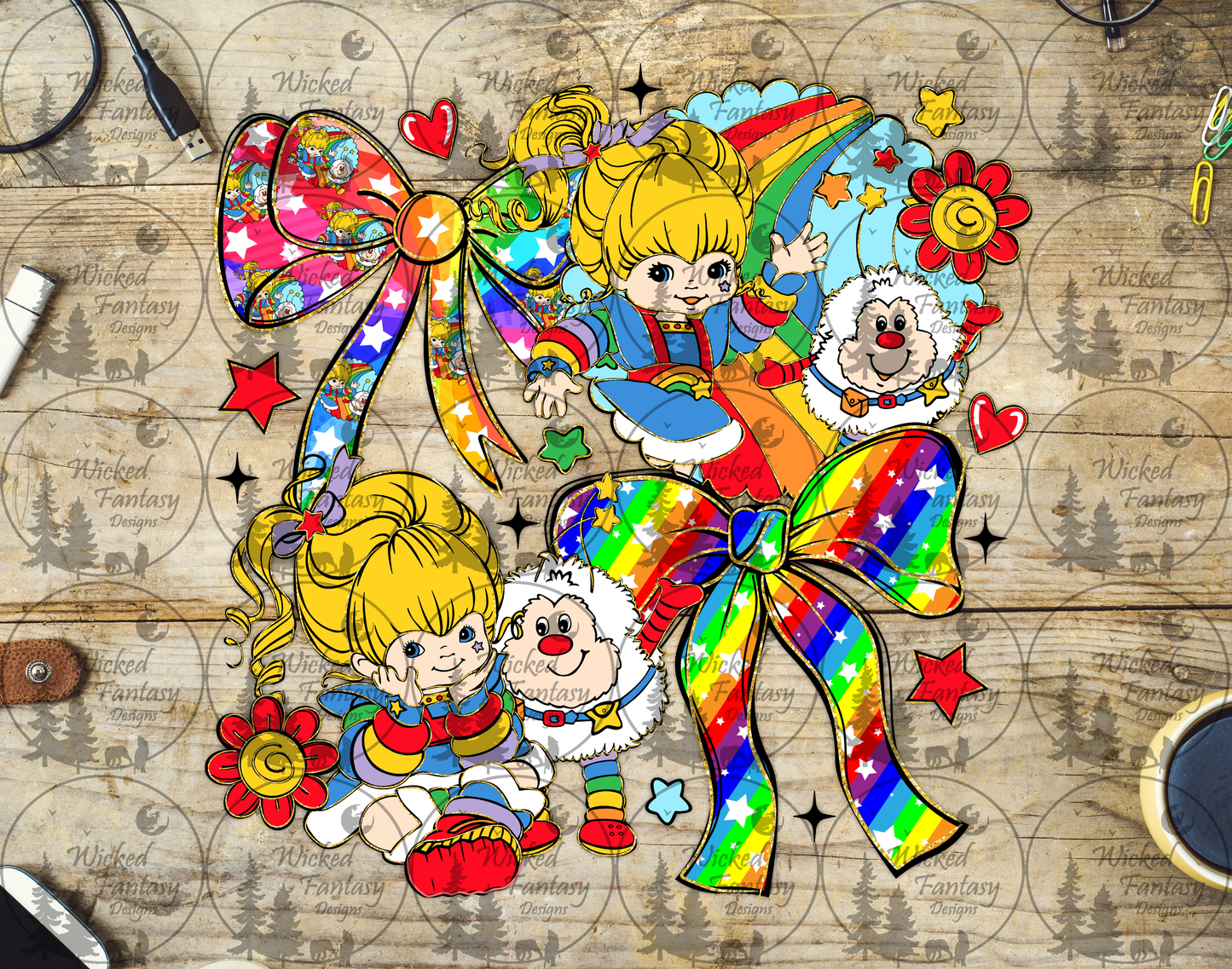 UVDTF Rainbow Coquette Bows