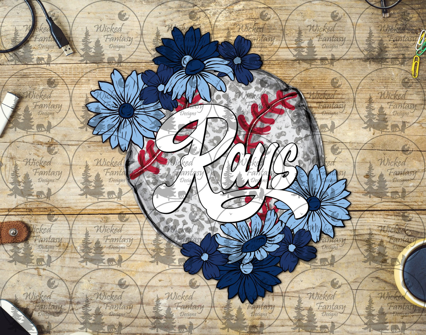 UVDTF Baseball Leopard Floral Rays