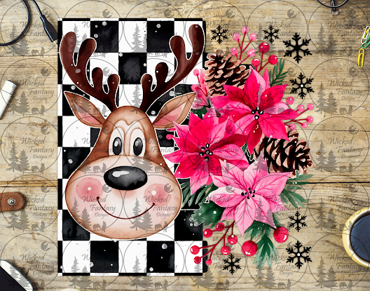 UVDTF Reindeer and Poinsettias