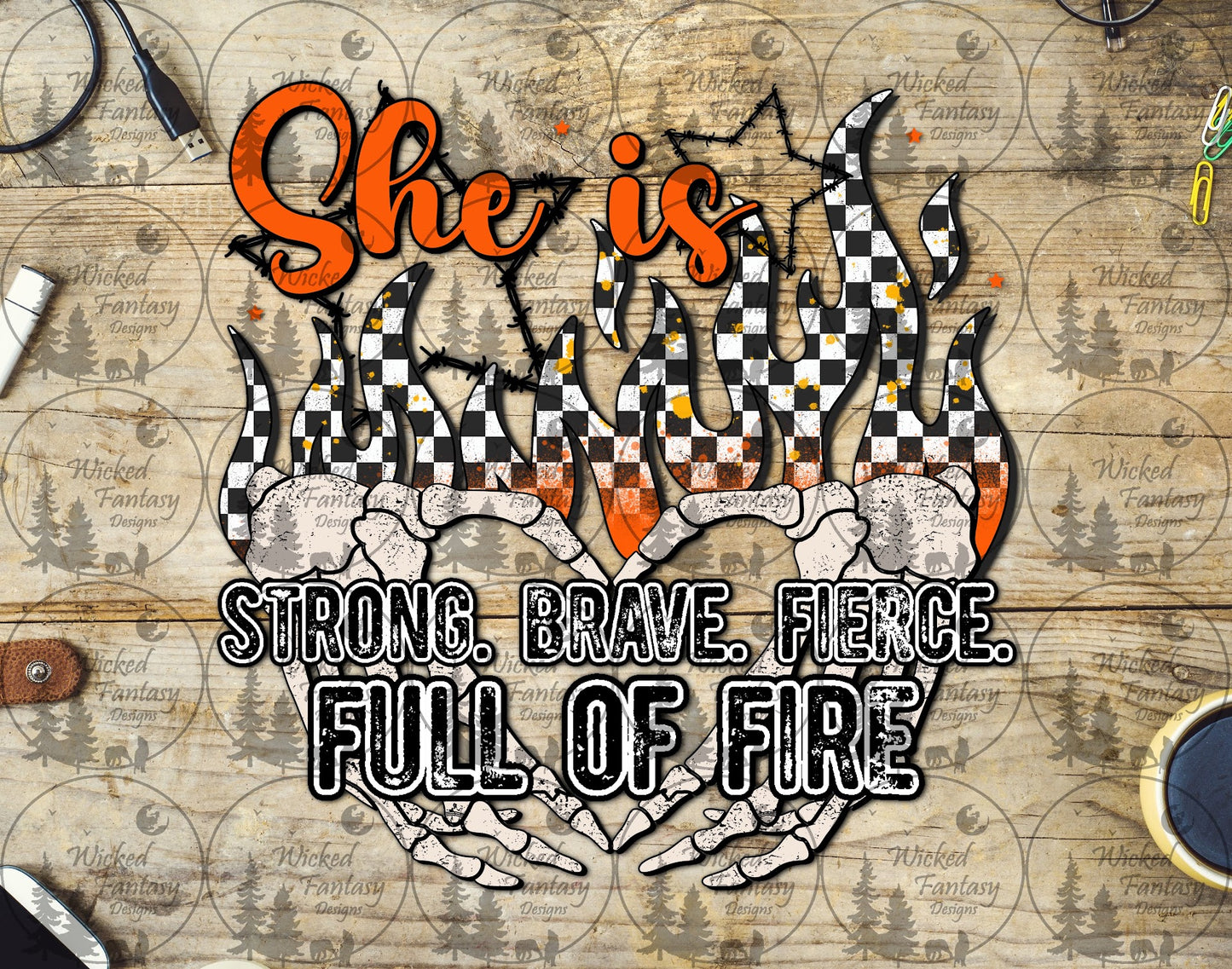 UVDTF She is Strong Brave Fierce Full of Fire