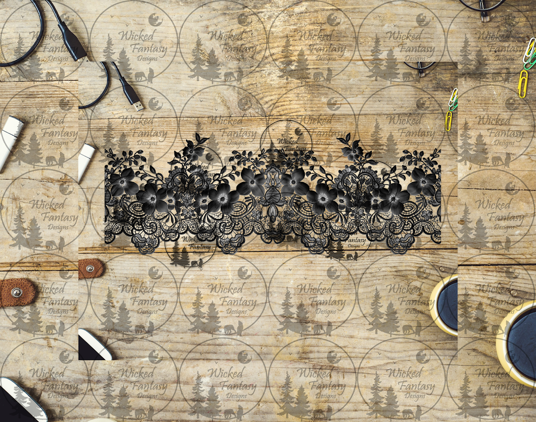 UVDTF Black Lace Border Element 11" – Wicked Fantasy Designs